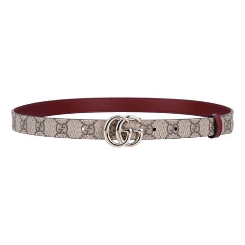 (WMNS) 25 GG Marmont Reversible Thin Belt 'Beige Red'