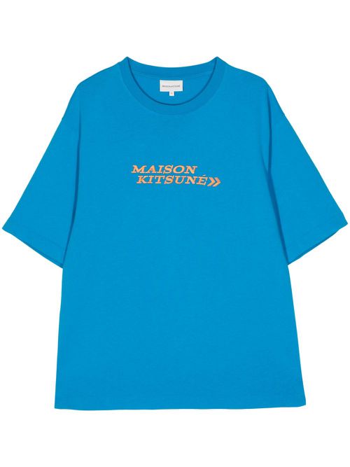 Go Faster-print cotton T-shirt - Blue