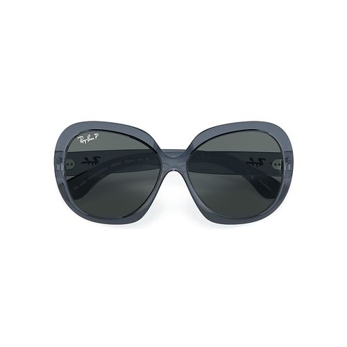 Ray-Ban Jackie Ohh II Transparent Sunglasses Blue Frame Grey Lenses Polarized 60-14