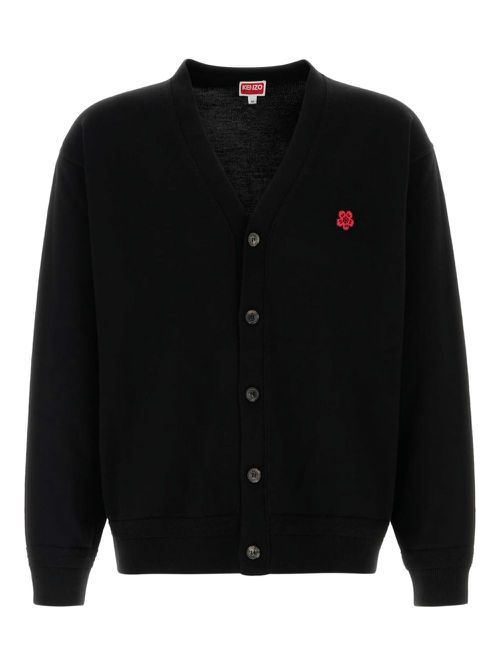 Embroidered-motif cardigan - Black