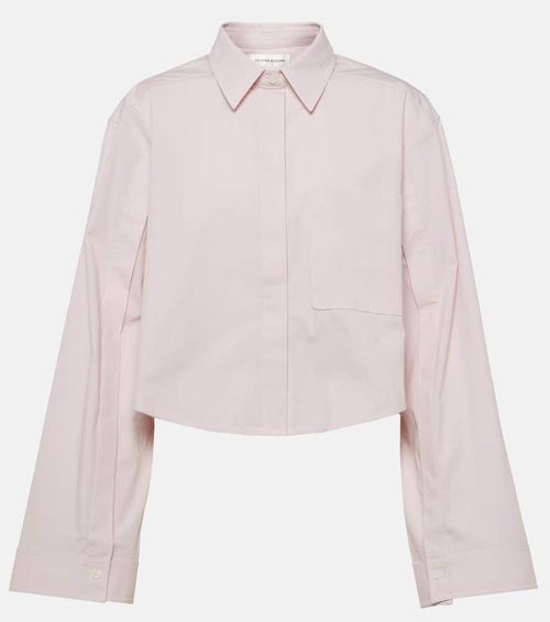 Cropped cotton-blend shirt
