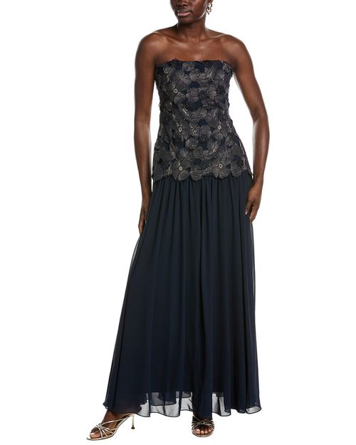 Lace Georgette Combo Gown
