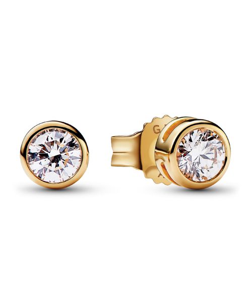 Era Lab-Grown Diamond Bezel Stud Earrings - Gold