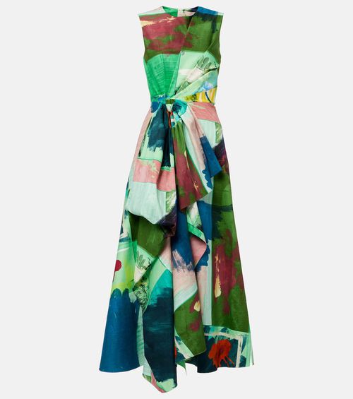 Nura bow-detail cotton cocktail dress