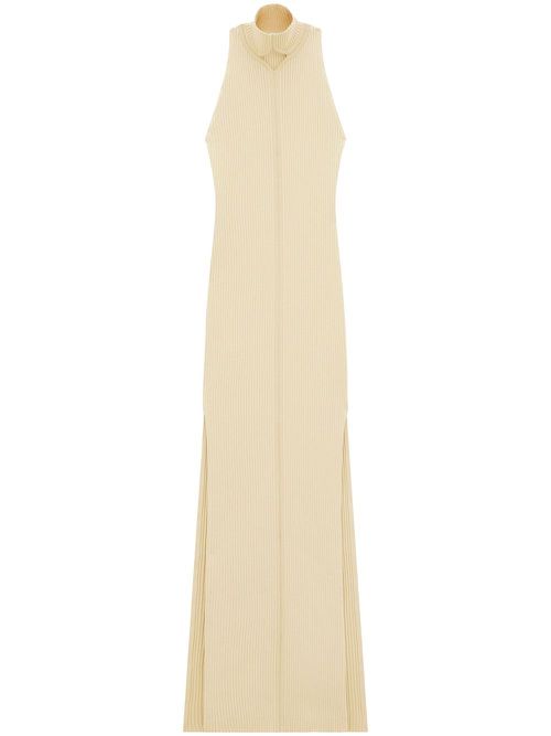 Col diamanterai rib knit-dress - Neutrals