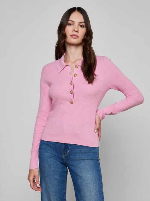 Sterling Sweater In Fondant Pink/gold Rose