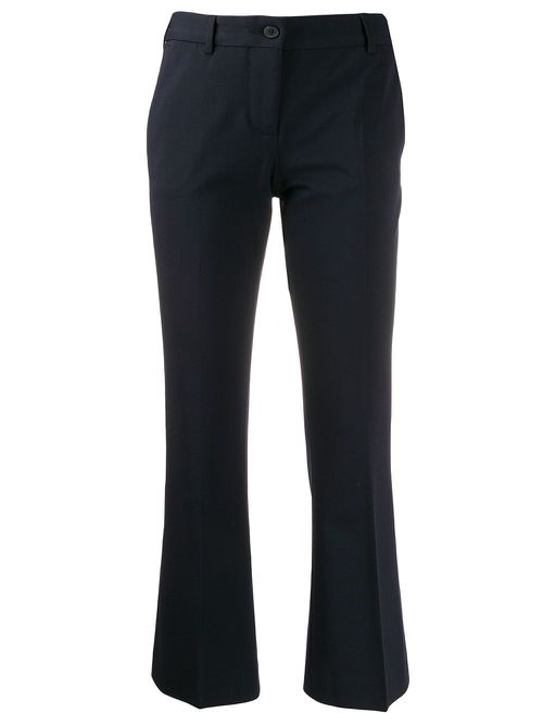 Cropped slim-fit trousers - Blue