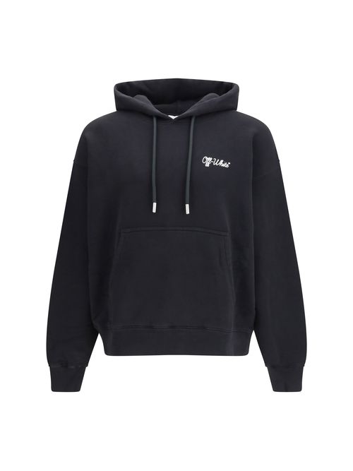 Script Logo Cotton Hoodie — Black