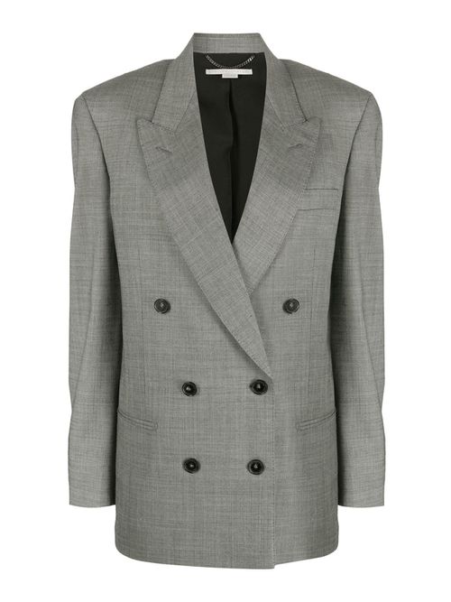 Oversized double-breasted wool jacket