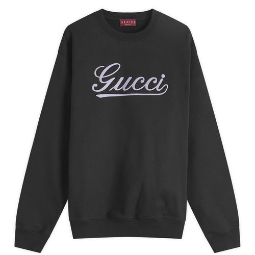 Men's Script Logo Crew Neck Sweatshirt in Black