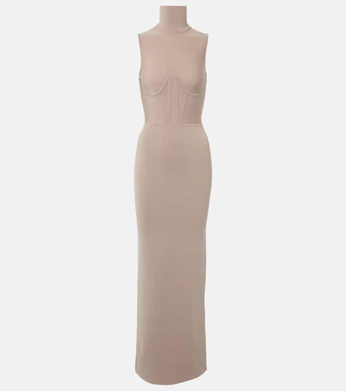 Gwyneth knitted corset maxi dress