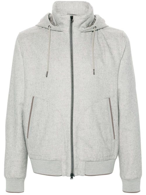 High-neck hooded jacket - Grey