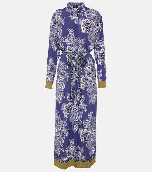 Printed shirt midi dress