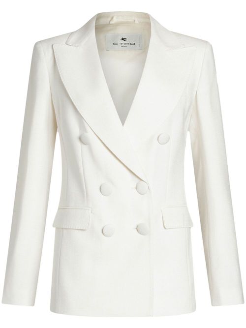 Peak-lapels double-breasted blazer - White