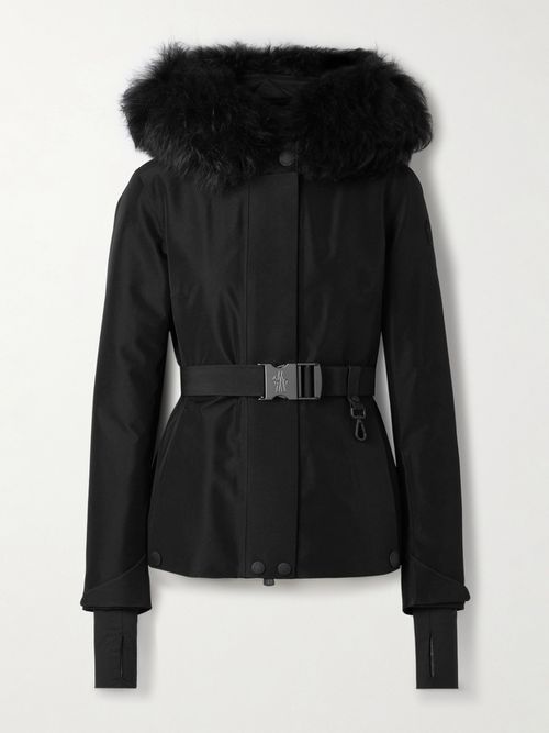 Laplance Shearling-trimmed Belted Gore-tex Down Jacket - Black
