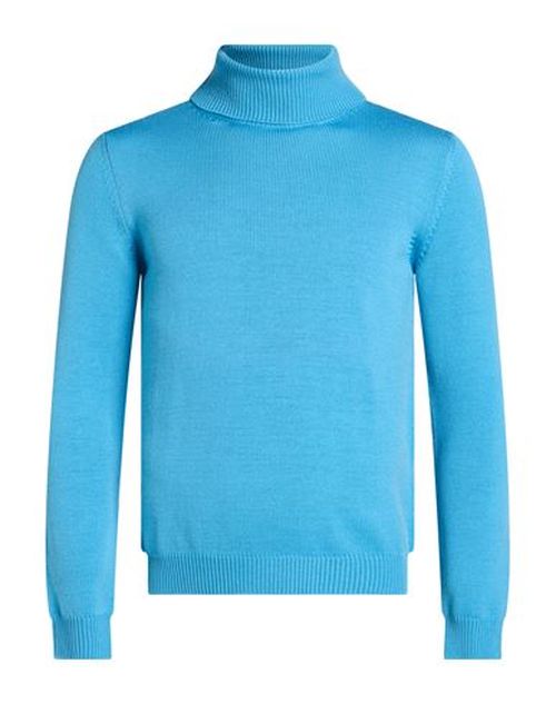 Man Turtleneck Azure Size 38 Merino Wool