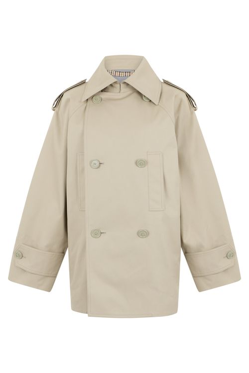Double-Breasted Cotton Trench Coat