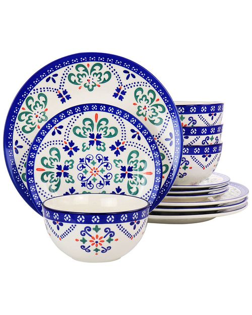 Tierra Star 12pc Hand Painted Dinnerware Set