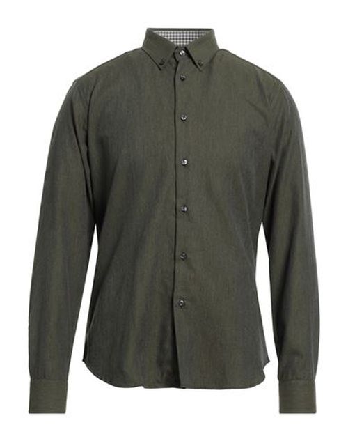 Argento Man Shirt Military green Size 15 Cotton