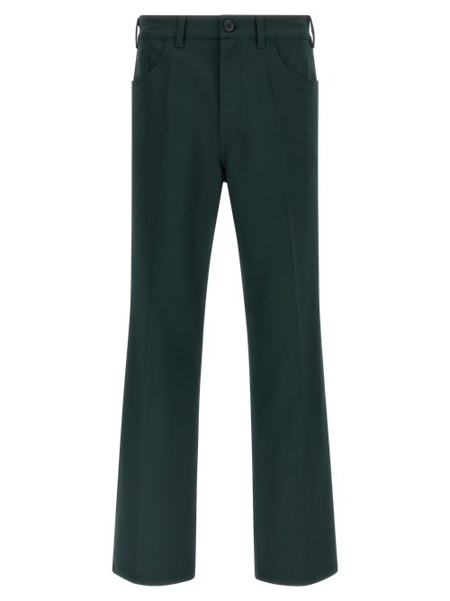 Structured Technical Twill Trousers — Green