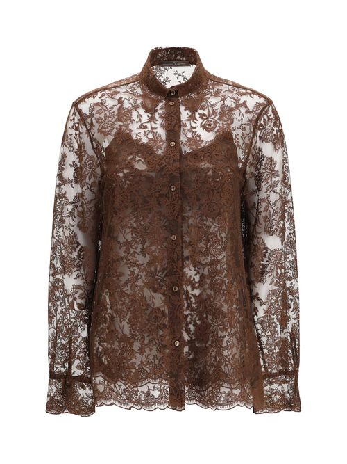 Lace Blouse — Brown
