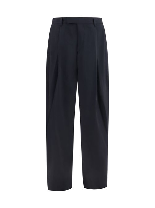 Virgin Wool Tailored Trousers — Navy