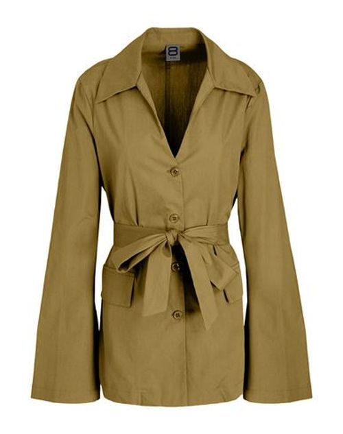 Organic Cotton Belted Chemisier Woman Shirt Military green Size 2 Cotton