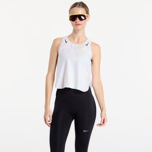 Tank top Nike AeroSwift Women's Dri-FIT ADV Cropped Running Tank Top Off White/ Black