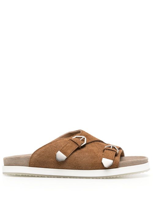 Open toe slides - Brown