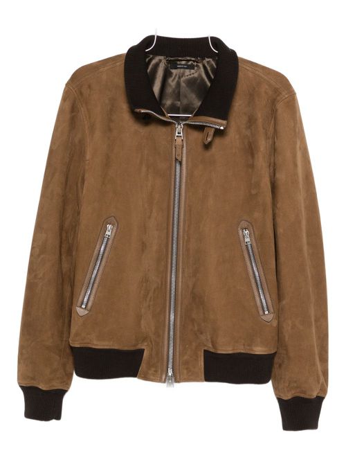 Suede bomber jacket - Brown