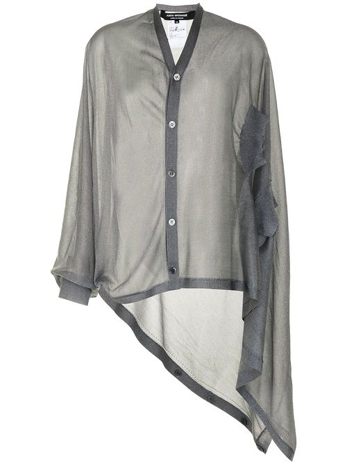Fine-knit sheer cardigan - Grey