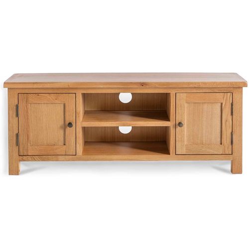 Surrey Oak 120cm Large TV Stand, Screens Up " | Rustic Waxed Oak