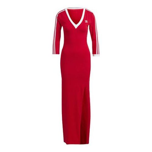 (WMNS) originals Adicolor Classics 3-Stripes Maxi Dress Asia Sizing 'Red'