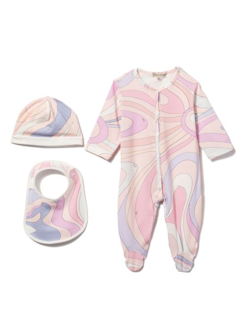 Marmo-print babygrow set - Pink