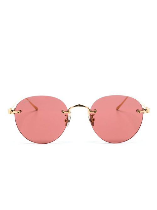 Round-frame tinted sunglasses - Gold