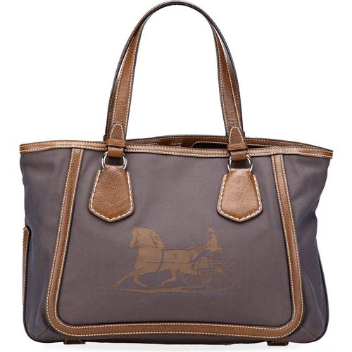 Celine Womens Tote Bag Vintage Design - Grey Textile - One