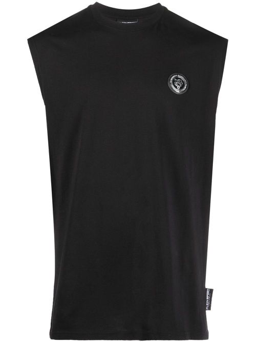 Plein Sport Statement logo-patch vest - Black