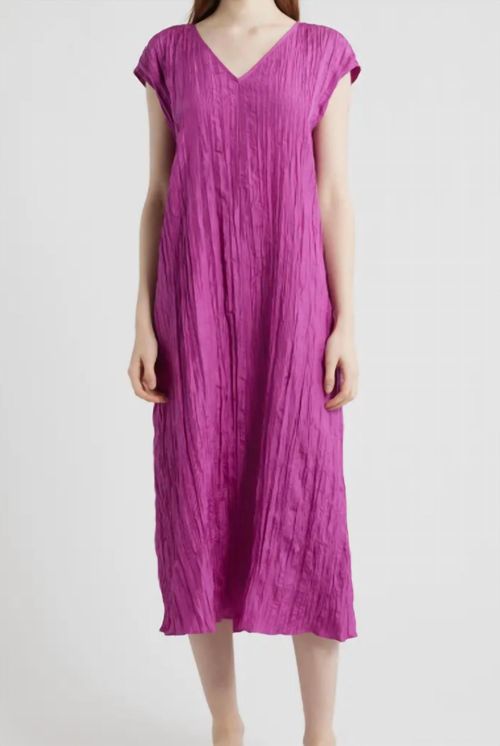 Cap Sleeve Silk Maxi Dress In Grape
