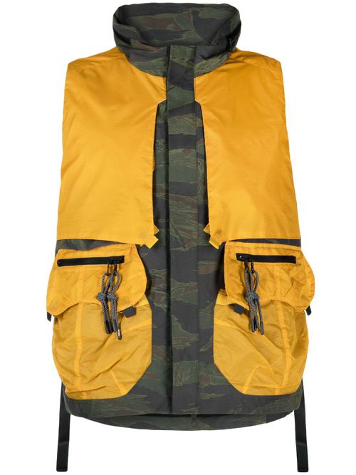 Cargo-pockets cotton gilet - Multicolour