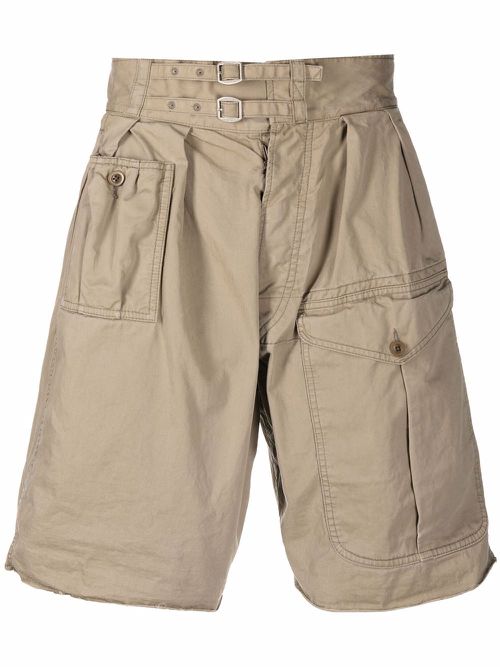 High-rise cargo shorts - Brown