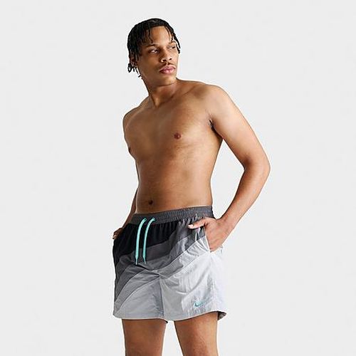 Men's Swim Breaker AM95 7" Lined Volley Shorts in Smoke Grey/Wolf Grey/Bleached Turquoise