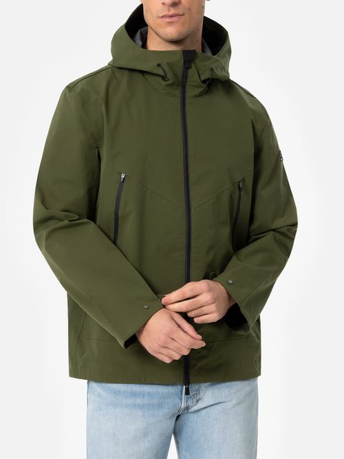 Parson 3 Layer Technical Fabric Jacket Military Green Solid Color - Men