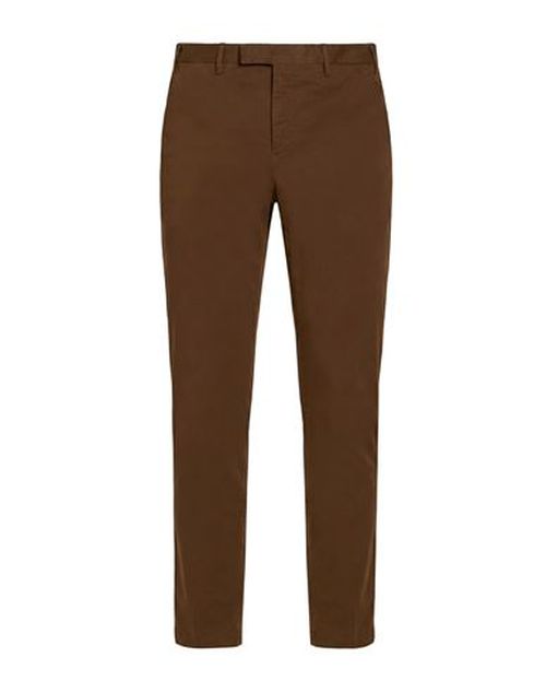 Man Pants Chocolate brown Size 38 Cotton, Elastane
