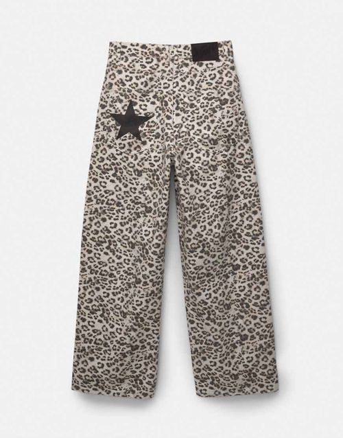 STWD baggy jeans in leopard print-Multi
