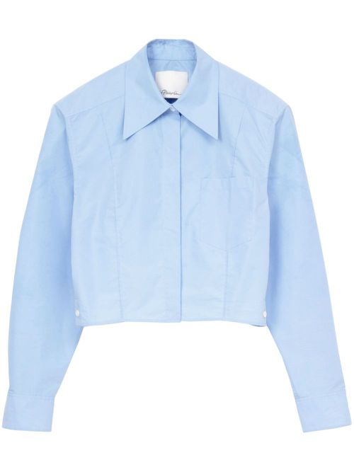 Long-sleeve cropped shirt - Blue