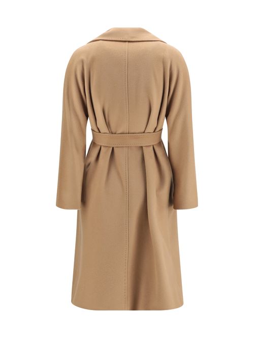 Peak Lapel Fleece Wool Coat — Camel