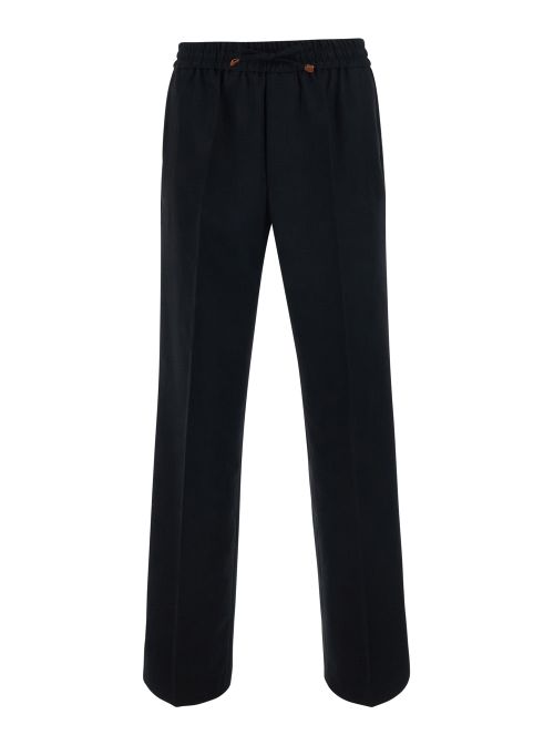 Virgin Wool Flannel Trousers — Black