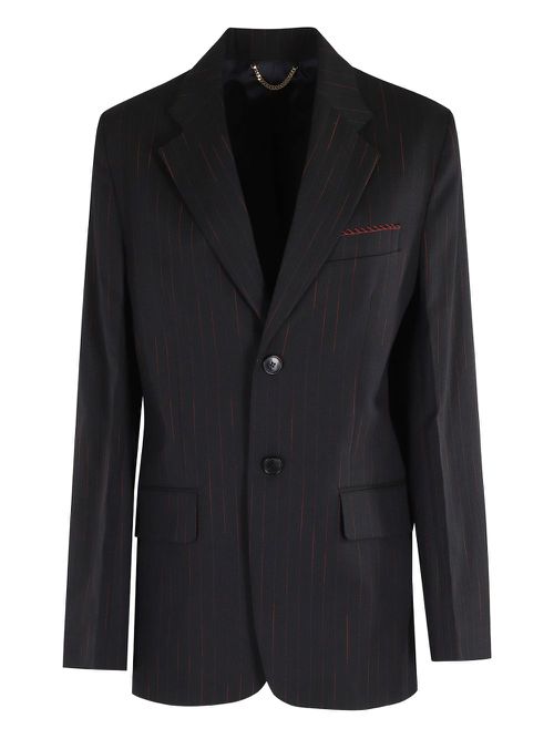 Pinstripe single-breasted blazer - Blue