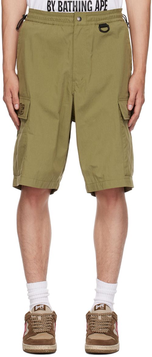 Green wide cargo shorts