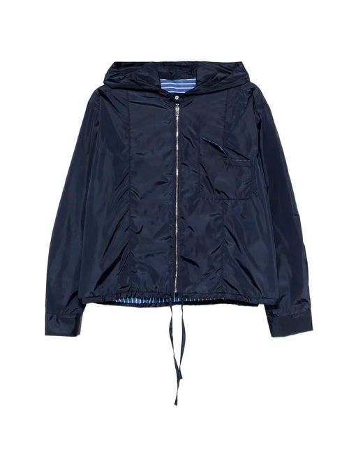 Short Nylon Reversible Jacket With Hood